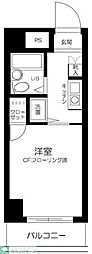 スカイコート川崎2 ワンルームの間取図画像