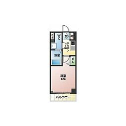 スカイコート川崎西口 1Kの間取図画像