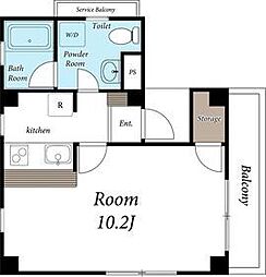 オラシオンII 1階1Kの間取り