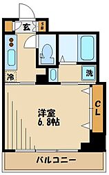 リエカ溝の口 2階1Kの間取り