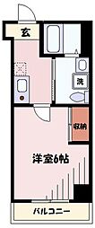 東急東横線 武蔵小杉駅 徒歩4分の賃貸マンション 3階1Kの間取り