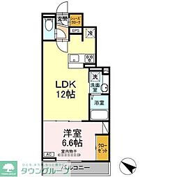 リブェール福ノ圓 3階1LDKの間取り