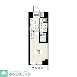ARCOBALENO MUSASHIKOSUGI 5階1Kの間取り