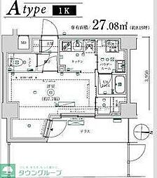 MAXIV武蔵新城TRE 1Kの間取図画像