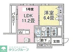 クレイドルユウシン 1LDKの間取図画像