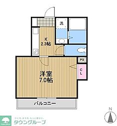 メゾン新丸子 1Kの間取図画像