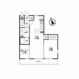 ヴィラ鷺沼 1SLDKの間取図画像
