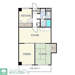 トーカド宮崎台東棟 3DKの間取図画像