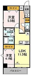 プルメリア 2LDKの間取図画像