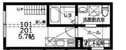 ハーミットクラブハウス梶が谷オアシス ワンルームの間取図画像