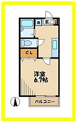 新城メゾン 1Kの間取図画像