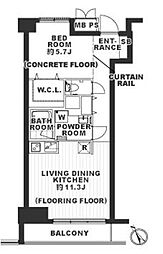 アーバンパーク溝の口 1LDKの間取図画像