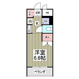 リブレス武蔵新城 ワンルームの間取図画像