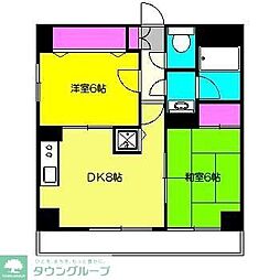 宮崎台コートパレス 2DKの間取図画像