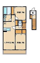 ユーフォリア 2LDKの間取図画像