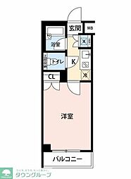 ルーブル溝の口弐番館 1Kの間取図画像