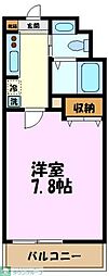 パルコート宮崎台 1Kの間取図画像