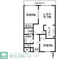 ソレイル梶ヶ谷2 2LDKの間取図画像