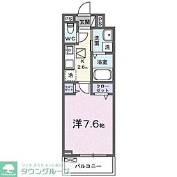 JR東海道本線 鴨宮駅 徒歩16分の賃貸アパート 1階1Kの間取り