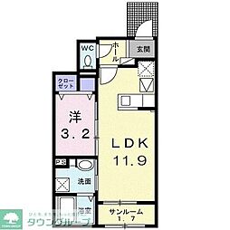 鵠沼松が岡4丁目アパート(028174101) 1LDKの間取図画像