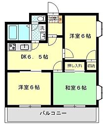 JR京浜東北・根岸線 港南台駅 バス15分 中島下車 徒歩1分の賃貸マンション 2階3DKの間取り