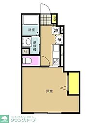 ミズホテラス 1Kの間取図画像