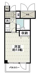 ライオンズプラザ藤沢 ワンルームの間取図画像
