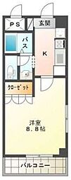 ポスト・マローネ 1Kの間取図画像