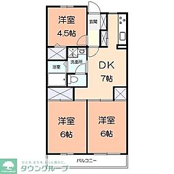ペルテ鵠沼 3DKの間取図画像