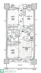 パレステージ平塚 3SLDKの間取図画像