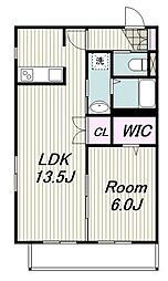 鵠沼レジデンス 1LDKの間取図画像