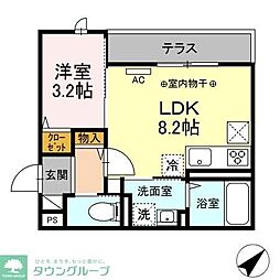 ブリーズコースト夕陽ヶ丘 1LDKの間取図画像