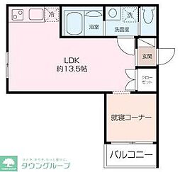ETSUBO長後 1LDKの間取図画像