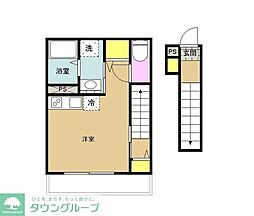 ミズホテラス ワンルームの間取図画像