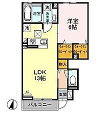 ウィル湘南台 1LDKの間取図画像