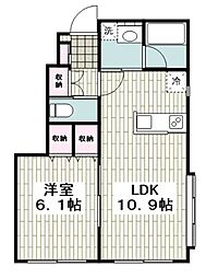 ジュリエッタ湘南 1LDKの間取図画像