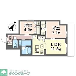 サンロード辻堂東海岸 2LDKの間取図画像