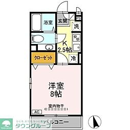 プランドールA 1Kの間取図画像