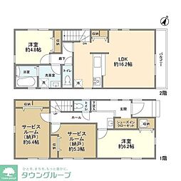西武拝島線 東大和市駅 徒歩11分の賃貸一戸建て 2SLDKの間取り