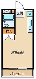 西武国分寺線 国分寺駅 バス20分 武蔵野美術大学下車 徒歩1分の賃貸マンション 3階ワンルームの間取り