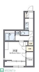 レオパレスアンビシャス 1Kの間取図画像