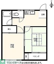 西武池袋線 飯能駅 徒歩15分の賃貸アパート 1階2Kの間取り