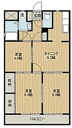 西武池袋線 小手指駅 徒歩10分の賃貸アパート 1階3LDKの間取り