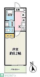 東武東上線 みずほ台駅 徒歩9分の賃貸アパート 1階1Kの間取り