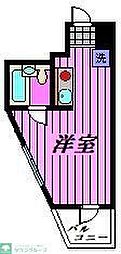 西武新宿線 久米川駅 徒歩7分の賃貸マンション 3階ワンルームの間取り
