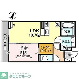 東武東上線 ふじみ野駅 徒歩8分の賃貸アパート 2階1LDKの間取り