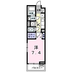 西武新宿線 新所沢駅 徒歩3分の賃貸アパート 2階1Kの間取り