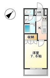 西武池袋線 飯能駅 徒歩14分の賃貸アパート 2階1Kの間取り
