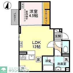 D-Sereno志木柏町 1階1LDKの間取り