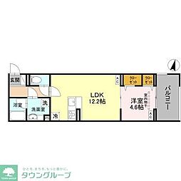 D-Sereno志木柏町 3階1LDKの間取り